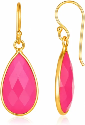 Vista 38 de Aretes de ágata musgo verde de 0.472 x 0.709 in con forma de pera de plata de ley 925, aretes de piedras preciosas hechos a mano, juego de bisel