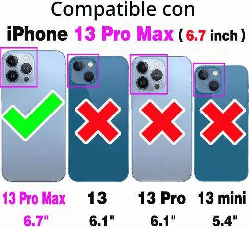 Vista 2 de Funda de teléfono para iPhone 13 Pro Max 2021 de 6.7 pulgadas, cubierta dura a prueba de golpes, de silicona suave, híbrida, de tres capas Negro