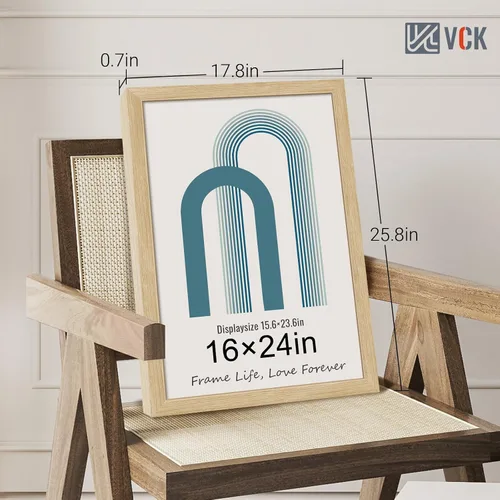 Vista 236 de VCK Marcos para póster de madera maciza de 22.375 x 34 pulgadas, marco de fotos A1 negro con montaje en pared, paquete de 3