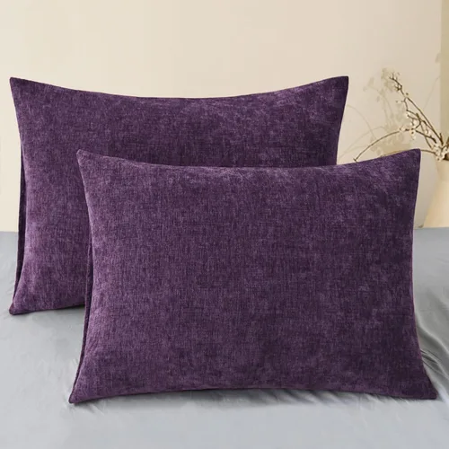 Vista 106 de CaliTime - Paquete de 2 fundas de almohada acogedoras para sofá, decoración del hogar, felpilla suave teñida sólida, 16 x 16 pulgadas, marrón Marrón