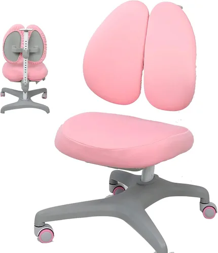 Vista 7 de Funda elástica para silla de escritorio para niños, silla de estudio para niños con respaldo hueco, funda para silla de computadora, funda giratoria