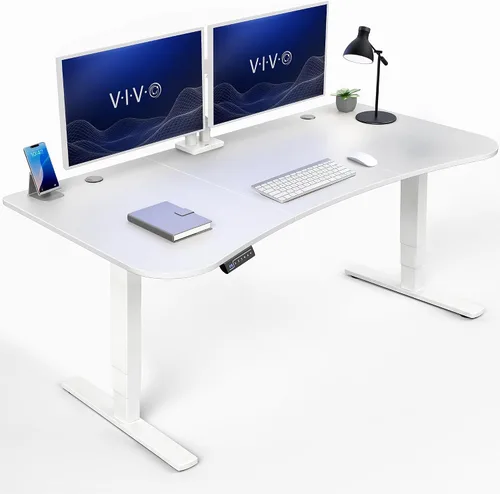 Vista 39 de VIVO - Escritorio eléctrico de pie de 71 x 30 pulgadas con marco de bambú real, ajuste de pantalla táctil, soporte de marco de 176 lb, serie 2E