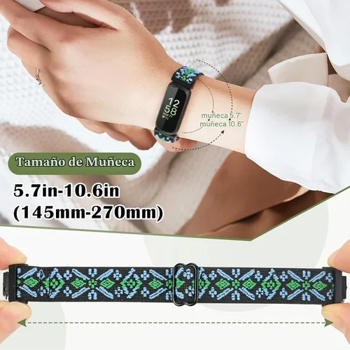 Vista 5 de Bcuckood Compatible con correas de reloj Fitbit Inspire 3/Inpsire 2/Inspire/Inpsire HR/Ace 2/Ace 3, correa elástica ajustable de repuesto