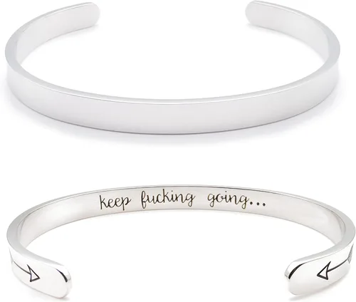 Vista 187 de Pulseras inspiradoras para mujer, joyería de acero inoxidable, con refranes, pulsera motivacional con mensaje oculto, pulseras grabadas para mejor