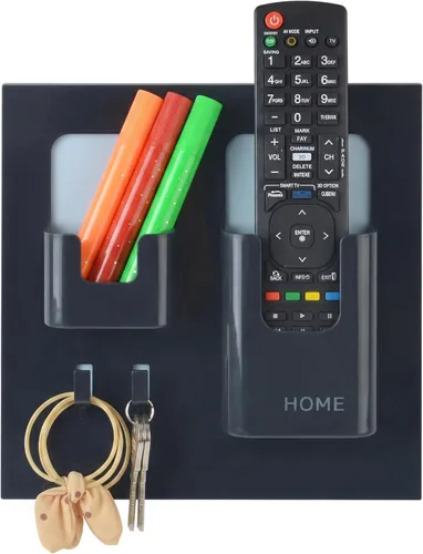 Vista 8 de Estante de mesita de noche con gel adhesivo fuerte, soporte organizador de montaje en pared para teléfono celular, lentes, control remoto, llaves