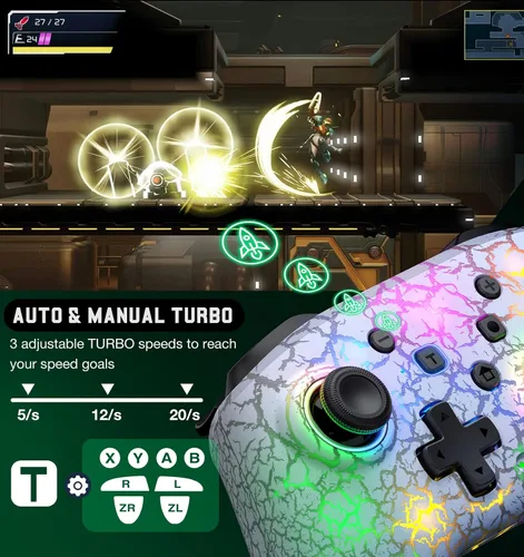 Vista 3 de Controlador de interruptor inalámbrico para Nintendo SwitchLiteOLED, controlador de interruptor con una sensación táctil del mouse en los botones