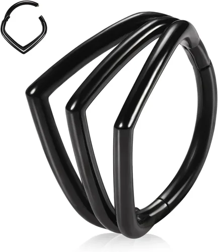 Vista 12 de Anillo Clicker de Acero Quirúrgico 316L para Tabique Nasal, Aro para Nariz, Aro Durmiente, Pendiente de Aro, Hélix, Rook, Conch, Cartílago, Daith