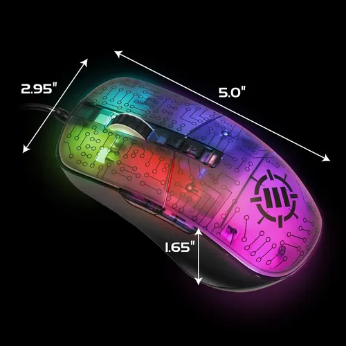 Vista 9 de ENHANCE Voltaic 2 Mouse para juegos, unisex, con cable, 7 botones programables, 7000 DPI, 13 modos de color, diseño ergonómico, USB Plug & Play