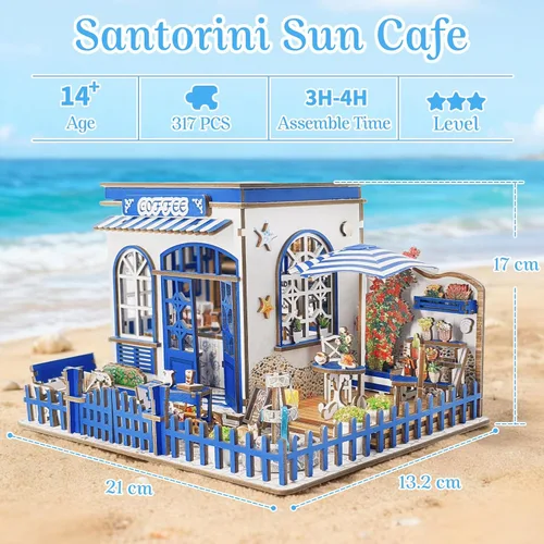 Vista 7 de Kit de rincón de libro, kit de casa en miniatura para adultos y adolescentes, rompecabezas de madera 3D, decoración de estantería de biblioteca, kit