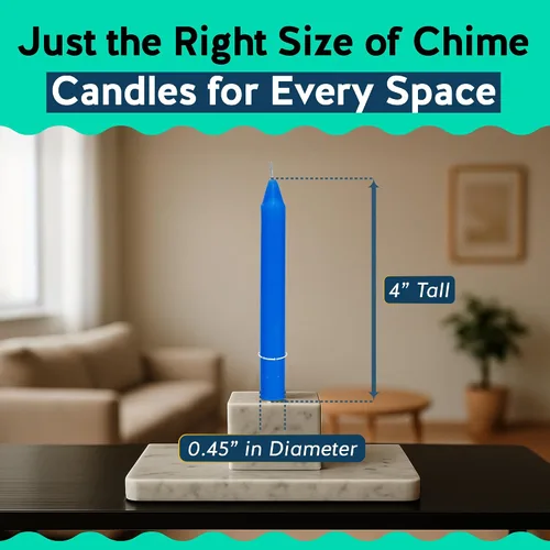 Vista 3 de Alternative Imagination Blue Chime Candles - Paquete de 20 mini velas cónicas sin perfume de 4 pulgadas, velas rituales de larga duración sin goteo
