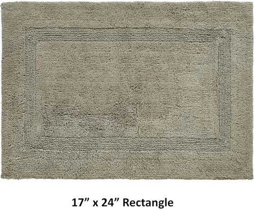 Vista 2 de Better Trends - Juego de 2 alfombras de baño 100% algodón, extra suaves, con borlas, de 17" x 24", alfombra de baño superabsorbente y reversible