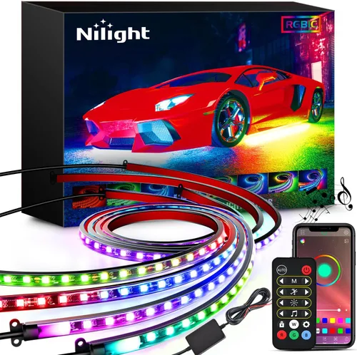 Vista 51 de Nilight - Tira de luz LED para plataforma trasera de 30 pulgadas de UTV, 204 LED, luces de freno ámbar, luces intermitentes rojas, compatible