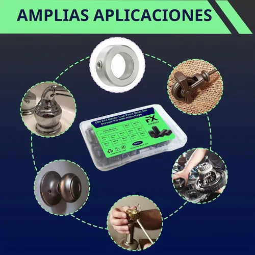 Vista 2 de Juego de tornillos surtido (M3, M4, M5, M6, M8) con llaves Allen – Negro duradero 60 piezas de acero aleación métrica de punta de copa