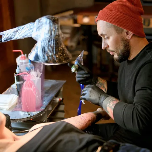 Vista 6 de 500 bolsas rosas para botellas de lavado de tatuajes, bolsas desechables para botellas de tatuaje, fundas para bolsas de botella para apretar
