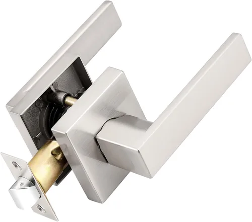 Vista 24 de Probrico Palanca de Paso Interior Negro Mate, Manija de Puerta de Pasillo y Armario sin Llave de Servicio Pesado, Herrajes de Interior Resistentes
