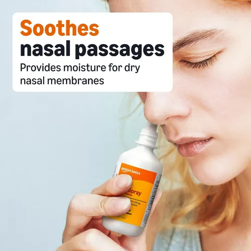 Vista 4 de Amazon Basic Care Spray hidratante nasal salino premium, 1.5 onzas líquidas (paquete de 1), transparente
