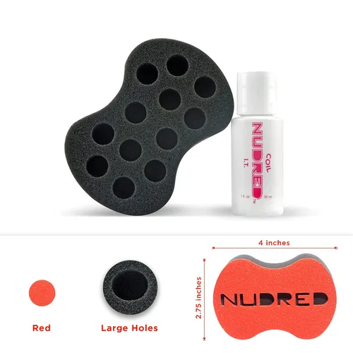 Vista 4 de Coil I.T. Formula + Mini esponja roja para el cabello, hidratante para el cabello para hombres y mujeres negros, cepillo de esponja para rizos