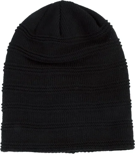 Vista 2 de LANGZHEN Gorro holgado para hombre, gorro de punto con forro cálido de invierno para chicos, gorro cálido suave y grueso