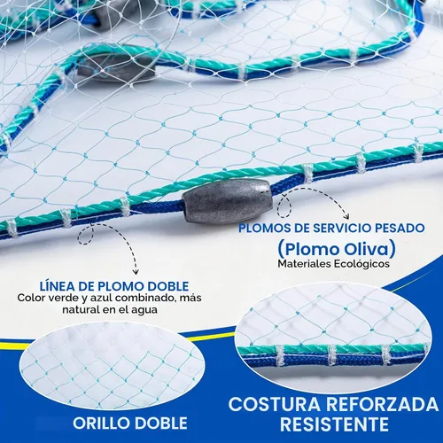Vista 6 de Goture Red de pesca americana de malla de 3/8" para trampa de camarones de Pluma de plomo de oliva