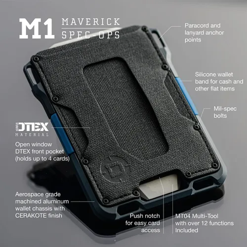 Vista 3 de Dango - Cartera M1 Maverick de aluminio mecanizado CNC, bloqueo RFID, fabricada en Estados Unidos