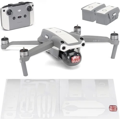 Vista 7 de WRAPGRADE Funda compatible con DJI Air 2S Color de acento B (Airforce Silver)