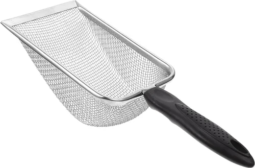 Vista 5 de Totority Cuchara de arena de metal para gatos, pala profunda de tamizado rápido con mango cómodo, herramienta de limpieza fácil para mascotas