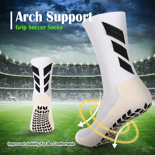 Vista 3 de Calcetines antideslizantes de fútbol para hombre, calcetines antideslizantes para hospital, calcetines deportivos de entrenamiento antideslizantes