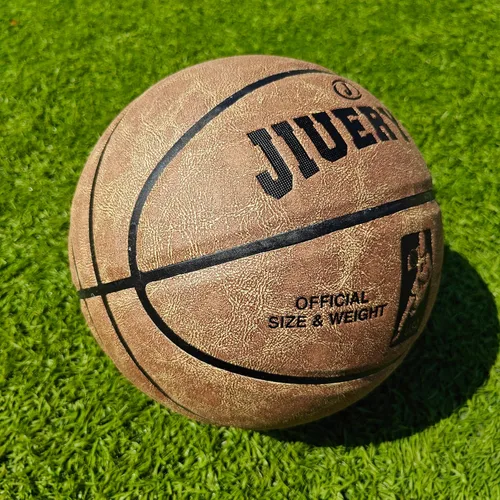 Vista 7 de Profesional Piel de Grano Superior de Vaca Baloncesto, Bola de Cuero para Juego Interior para Competencia y Entrenamiento Marrón