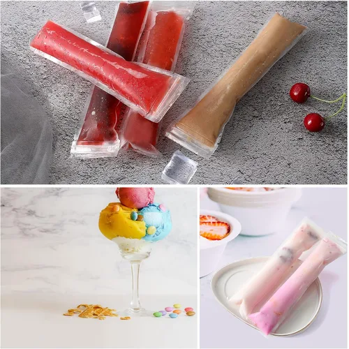 Vista 4 de Bolsas de moldes para paletas de hielo, desechables, para bricolaje, bolsas de molde caseras con embudo de silicona, para congelar, aperitivos