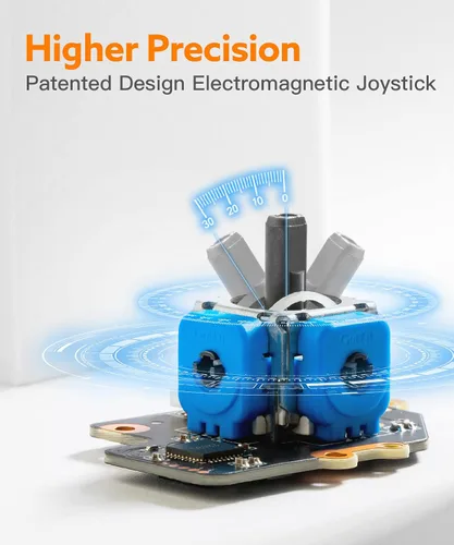 Vista 3 de Sin derivas GuliKit - Módulo electromagnético de joystick para cubierta de vapor 6 calcomanías para la piel Sensor de efecto Hall 3D, juego