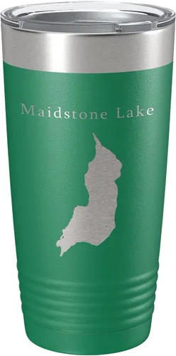 Vista 20 de Maidstone Lake Map Tumbler Travel Mug Insulated Laser Engraved Coffee Cup Vermont 20 oz Black