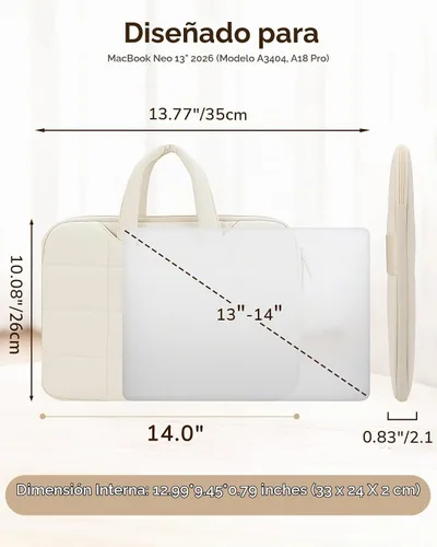 Vista 4 de FINPAC Funda para portátil MacBook Neo 13 pulgadas MacBook Air 13.6" Beige
