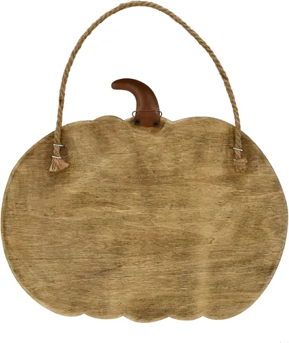 Vista 6 de Linfevisi Letrero de madera con diseño de calabaza para colgar en la puerta de otoño, para puerta de otoño, decoración de pared, decoración