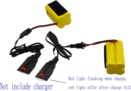 Vista 4 de Blomiky Paquete de 2 baterías F3 4.8V 700mAh AA Nicd tipo cuadrado SM-2P enchufe y cable USB para HY800 F1 F3 RC barco y RC Bus RC Autobús escolar