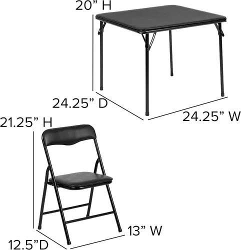 Vista 5 de Flash Furniture Mindy Kids - Juego de mesa y sillas plegables de 3 piezas para guardería y aulas, juego de mesa de actividades y sillas para niños