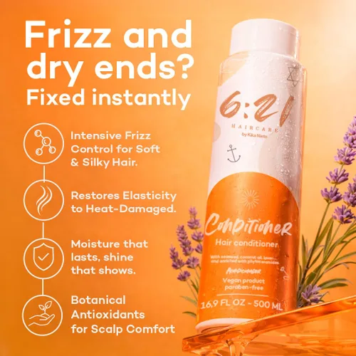 Vista 4 de 621 by Kika Nieto - Acondicionador de aceite de coco, tratamiento desenredante y antiencrespamiento para cabello adelgazante, dañado o teñido