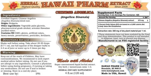 Vista 2 de Hawaii Pharm Angélica china (Angelica Sinensis) Extracto líquido 2 oz