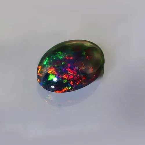 Vista 4 de Cabujón ovalado de 4.85 quilates (0.394 x 0.551 x 0.256in), ópalo etíope negro, piedra preciosa suelta natural, perfecta para regalo, Gema, ópalo