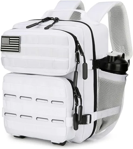 Vista 31 de Mini mochila táctica de 9L para hombres y mujeres, mochila táctica pequeña para senderismo, bolsa táctica pequeña, paquete de fitness, Negro