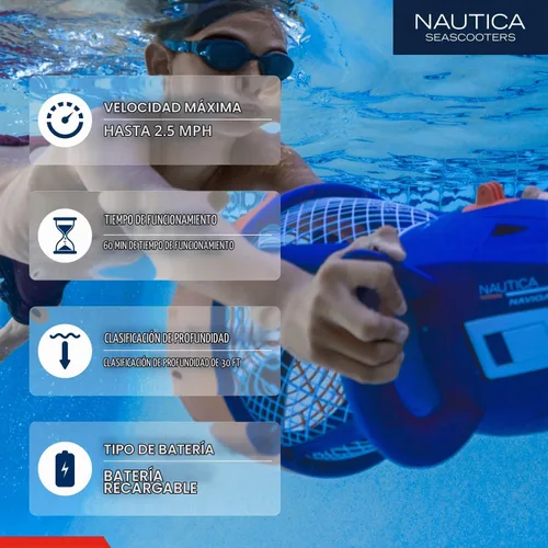 Vista 3 de Nautica Navigator and Skipper Underwater Seascooters, Designed for Younger Recreational Divers and Snorkelers