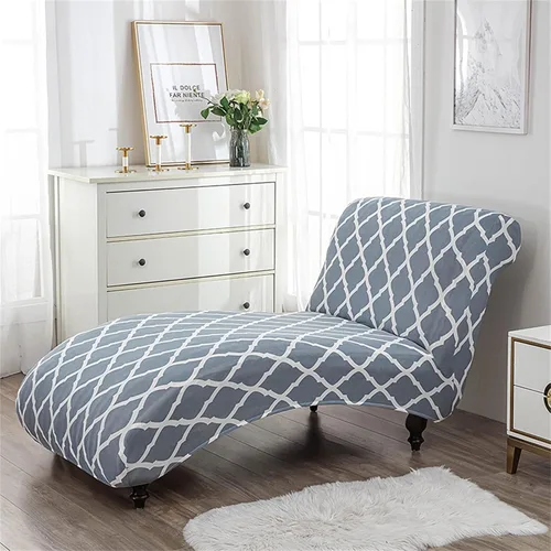 Vista 2 de Funda elástica para tumbona, funda para tumbona, sin brazos, para muebles de interior, para sala de estar, dormitorio, lavable a máquina (nuevo-1)