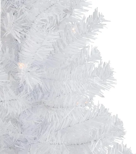 Vista 3 de Árbol de Navidad artificial preiluminado de madera de pino blanco delgado de 3 pies