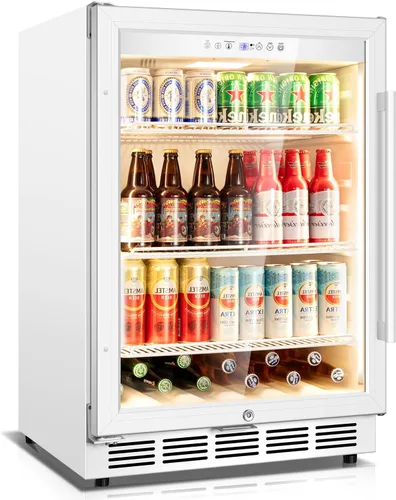 Vista 9 de Velivi Mini refrigerador con puerta de cristal, nevera pequeña, escritorio, enfriador de bebidas con cerradura para bebidas de cerveza, 1.4 pies