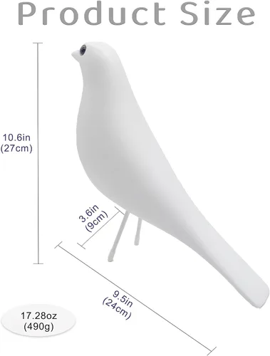 Vista 3 de Figuras modernas de pájaros de mediados de siglo, esculturas decorativas para sala de estar, estante, manto, soporte de TV, mesa, mesita de noche
