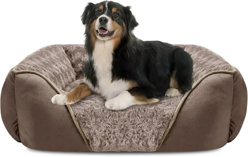 Vista 29 de INVENHO Cama para perros pequeños para perros medianos a grandes, rectangular, ortopédica, suave, relajante, duradera, con parte inferior