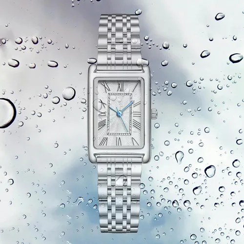 Vista 5 de BESTKANG Relojes rectangulares para mujer, correa de acero inoxidable, reloj de pulsera cuadrado a la moda delicado e impermeable
