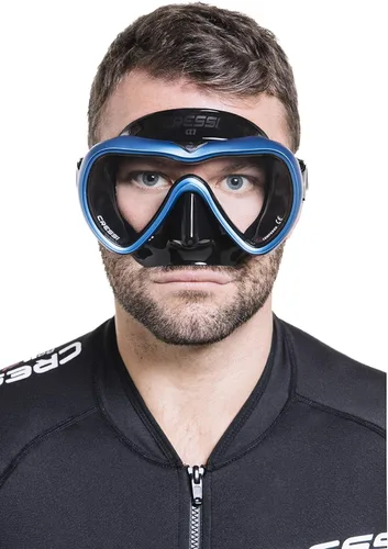 Vista 5 de Cressi Máscara de buceo y apnea antivaho de una sola lente - Falda de silicona para un ajuste flexible - A1: Diseñado en Italia