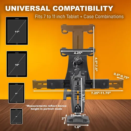 Vista 3 de iBOLT TabDock Dock'n Lock Bizmount - Soporte de base de taladro de bloqueo industrial resistente para todas las tabletas de 7 a 10 pulgadas