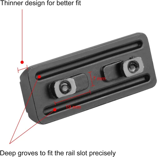 Vista 3 de Paquete de 2 adaptadores de bípode para M-Rail Harris tipo Bipod Mount Sling Stud