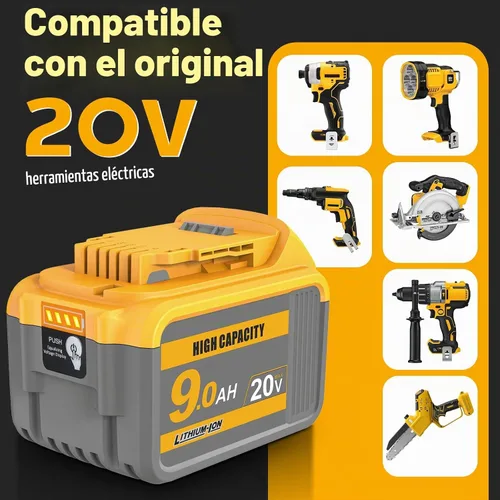Vista 7 de waitley Batería de repuesto de 20V 9Ah compatible con herramientas Dewalt